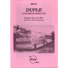 BB40 Duple Coachbuilders Ltd.  Series 211 - 261 (1970 - 72 seasons)