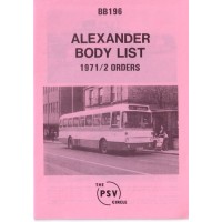 BB196 Alexander 1971 & 1972 orders