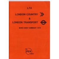 L74 London Country & London Transport News Sheet Summary 1974